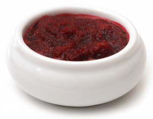 Beetroot paste in a bowl