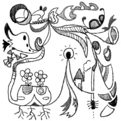 image, black, white, line, animal, flower, music