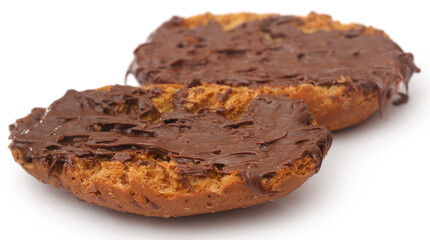 Toast biscuit with chocolate cream