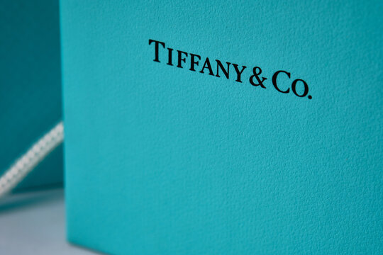 Tiffany and Co. branded colorway gift bag illustrative editorial