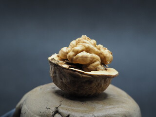 walnuts on a wooden background