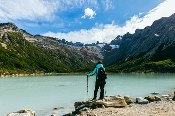 hiker in the mountains