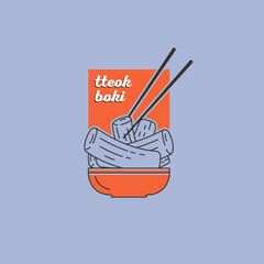 tteokboki street food logo vector symbol illustration design