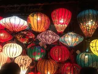 lanterns at night