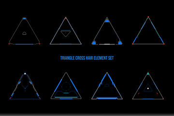 HUD Technology Futuristic Triangle Scifi Frame Layout Template for UI, Game, Infographic, Information Vector Set