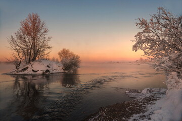 sunrise over the river