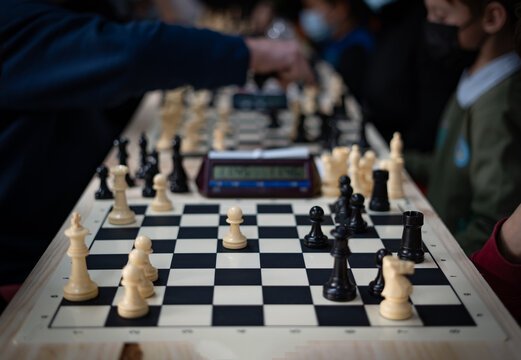 Chess tournament in progress. Concept of strategic and intelligence 