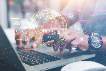 2022 business concept, businessman or engineer Show the trend of driving modern innovations to develop more efficient technology.	