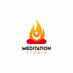 meditation studio illustration logo design