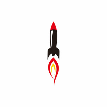 Apollo rocket illustration logo design