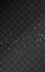 Silver Snow Vector Transparent Background. magic