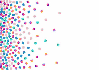 Holographic Polygon Vector White Background.