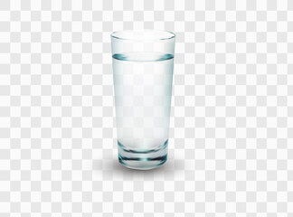 Short whiskey or water glass. Transparent vector illustration.