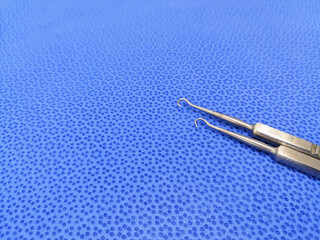 Medical Surgical Instrument Frazier Skin Hooks. Selective Focus