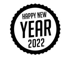 Happy New Year 2022 Vector Abstract Design Illustration Holiday Black And White