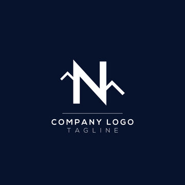 Letter N monogram alphabet with the mountain peak. Mountain Logo sign symbol. Modern vector logo design for the business, and company identity.