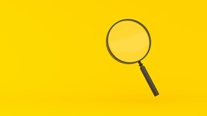 3d rendering of 3d glasses on the yellow background
