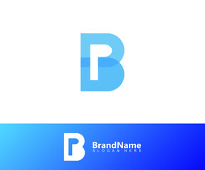 BP letter logo template, design a combination of the letters B and P into one unique and simple logo. logo for brand, initials, symbol, company. vector illustration