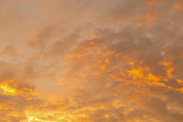 Orange and Yellow Clouds in the Cinematic Beautiful Sky