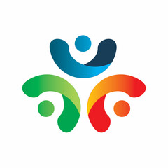 full color community peole logo design