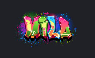 A Cool Genuine Wildstyle Graffiti Name Design - Mila
