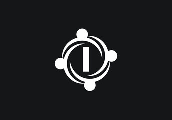 Obraz premium I rounded logo letter design vector image