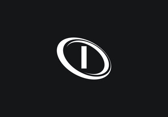 I rounded logo letter design vector image