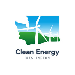 Clean energy logo to state Washington state template