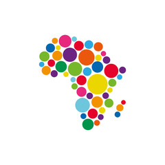 Africa silhouette concept logo design. Colourful Africa map logo design template