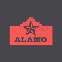 The Alamo Building. Texas, USA. Vector Illustration. - obrazy, fototapety, plakaty