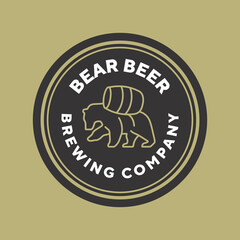Brewing company Bear beer logo. Isolated illustration of logo concept for your web site mobile app logo UI design.