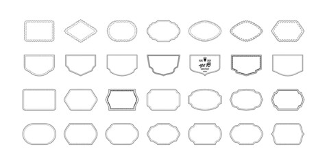 Decorative frames of different shapes for your design. Set of frames, labels, tags, stickers on a white background. Stock illustration - eps10 vector.