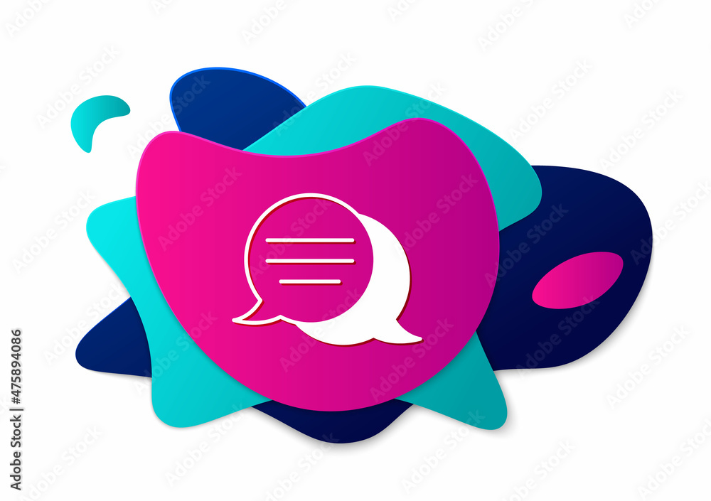 Poster color speech bubble chat icon isolated on white background. message icon. communication or comment c