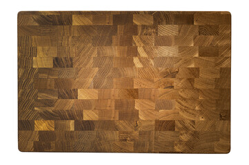 Oak kitchen chopper board isolated on white. Top view. Ready for clipping path.
