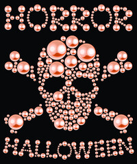 Pearl Rhinestone diamond Skull clip art vector 