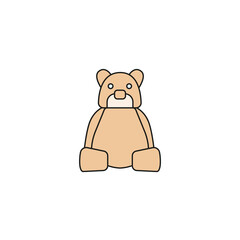 valentine's day concept. hand drawn doodle element for valentine's day. teddy bear. isolated vector illustration on white background