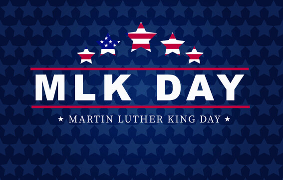 MLK Day Background Design. National american holiday. Stars in colors of american flag. Vector background. - Powered by Adobe