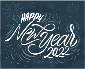 Happy New Year 2022 Vector Abstract Design Illustration Holiday White With Blue Background