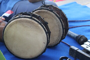 Rebana, a Traditional musical instruments which is popular in Asian countries and often used when...