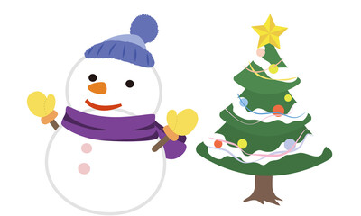 雪だるまとツリー