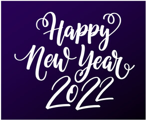 Happy New Year 2022 Vector Abstract Design Illustration Holiday White With Purple Gradient Background