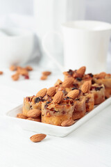 Small cakes with almonds, raisins, and honey.