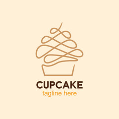 cupcake logo design premium vector
