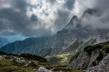 September misty day in the italian alps