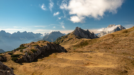 The Carnic Alps in a colorful autumn day