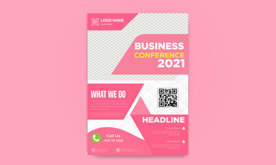 Creative Corporate & Business Flyer Brochure Template Design, flyer in A4 size with colorful shapes, Easy to use and edit