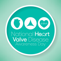 National Heart Valve disease awareness day is observed every year on February 22, dedicated to increasing recognition of the specific risks and symptoms of the disease. Vector illustration