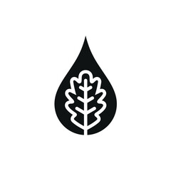Oak and Water Oil Drops Simple Logo Design