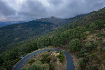 Fototapeta premium Landscape with mountain road in Puerto de Honduras. Spain.