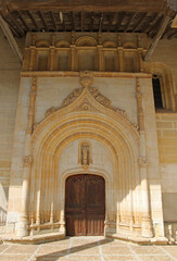 Detail of the south portal of the church of Santa Águeda in Castrejón de la Peña, Palencia, Spain